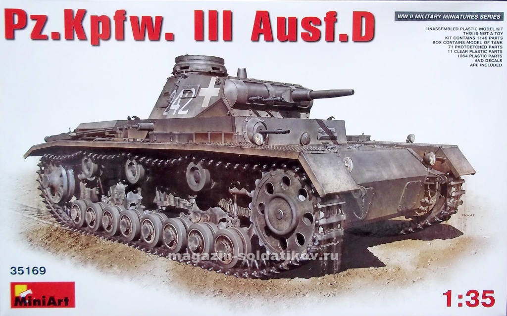 Средний танк Pz. Kpfw. III Ausf. D, MiniArt (1/35)