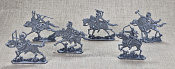 Конные амазонки 54 мм (6 шт, пластик, серебро) Воины и Битвы - фото