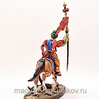 Миниатюра из олова Мамелюк с бунчуком (конная фигура), 54 мм, Студия Большой полк