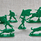 Солдатики из пластика Конкистадоры, Командиры и артиллерия, 54 мм (12 шт , пластик, зелёный) Воины и битвы