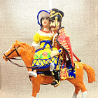 Гусар с дамой на коне, цветная полимерная глина