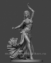 Сборная миниатюра из смолы Восточный танец: девушка №1, 75 мм Chronos Miniatures - фото