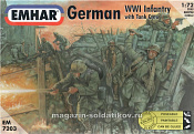 Солдатики из пластика EM 7203 German Infantry and tank Crew, 1:72, Emhar - фото