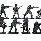 Солдатики из пластика Конкистадоры, Набор в коробке, 54 мм (8 шт, цвет-антрацит), Воины и битвы