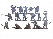 Материал - двухкомпонентный пластик Неандертальцы, Полный сет, 16 шт., Серый Воины и битвы - фото