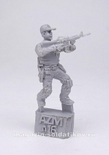 Сборная фигура из смолы Полицейский (боец частной охран. организации), серия «Наемники» 28 мм, ArmyZone Miniatures - фото