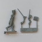 Сборная миниатюра из смолы Обер-офицер мушкетёрского полка, в атаке, 28 мм, Аванпост