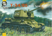 Сборная модель из пластика Советский танк T-34-85 НВА тип 63 MW Military Wheels (1/72) - фото