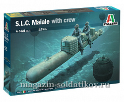 Сборная модель из пластика ИТ Торпеда S.L.C. MAIALE с экипажем (1/35) Italeri