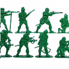 Солдатики из пластика Конкистадоры, Набор в коробке, 54 мм (8 шт, цвет-зелёный), Воины и битвы