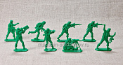 Российские десантники (8 шт, пластик, зелёный) 54 мм, Воины и битвы - фото