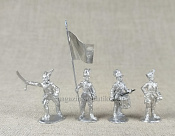 Сборные фигуры из металла Польские повстанцы Набор №1, Комгруппа (4 фигурки), 28 мм, Figures from Leon - фото