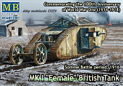 Сборная модель из пластика Британский танк МК1 Female, 1916 г. Битва на Сомме, 1:72, Master Box - фото