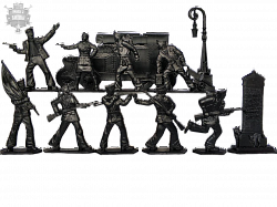 Солдатики из пластика Матросы, 54 мм ( 9+3 шт, цвет-антрацит, в кор), Воины и битвы
