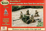 Солдатики из пластика British 6 pounder Anti-Tank Gun and Crew, 1:72, Valiant Miniatures - фото