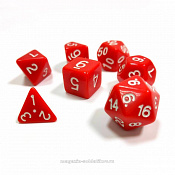 Набор из 7 кубиков для ролевых игр (красный) Звезда - фото