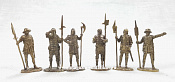 Солдатики из металла Английская пехота (наб. 6 шт,) 40 мм, Бронзовая коллекция - фото