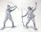 Сборные фигуры из пластика Американские скауты,набор из 2-х фигур, №2 (серебристые, 150 мм) АРК моделс - фото