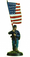 Сборная миниатюра из металла Федеральная пехота. Знаменосец (40 мм) Драбант - фото