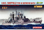 Сборная модель из пластика Д Корабль H.M.S. Sheffield Type 42 Destroyer Batch I (1/700) Dragon - фото