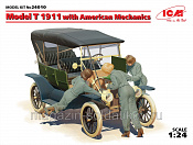 Сборная модель из пластика Model T 1911 с американскими механиками 1:24, ICM - фото