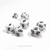 Набор из 7 кубиков для ролевых игр (белый) Звезда - фото