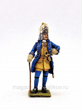 Миниатюра из олова Офицер армии Карла XII, 54 мм, Студия Большой полк - фото