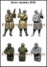 Сборная фигура из смолы ЕМ 35234 Советский солдат 1943 г. 1:35, Evolution - фото