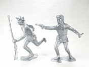 Сборные фигуры из пластика Американские скауты,набор из 2-х фигур, №3 (серебристые, 150 мм) АРК моделс - фото
