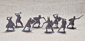 Солдатики из пластика Тевтонский орден. Пешие рыцари, 54 мм (8 шт, пластик, серый) Воины и битвы - фото