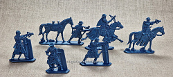 Солдатики из пластика Тевтонский орден. Арбалетчики, 54 мм (6 шт, пластик, синий металлик), Воины и битвы