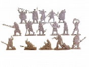 Материал - двухкомпонентный пластик Неандертальцы, Полный сет, 16 шт., Бежевый Воины и битвы - фото