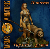 Сборная миниатюра из смолы Huntress 54mm Tartar Miniatures - фото