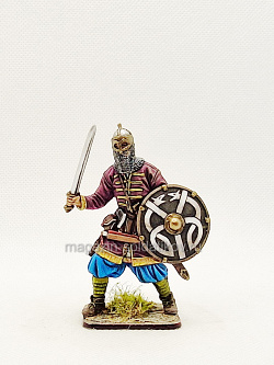 Миниатюра из олова Варяжский воин XI-XII века, 54 мм, Студия Большой полк