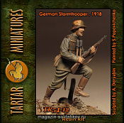 Сборная миниатюра из смолы German Storm trooper, 1918 54mm Tartar Miniatures - фото