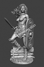 Сборная фигура из смолы Миры Фэнтези: Кельтская женщина-воин, 75 мм Chronos Miniatures - фото