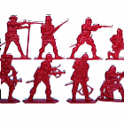Солдатики из пластика Конкистадоры, Набор в коробке, 54 мм (8 шт, цвет-красный), Воины и битвы