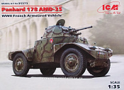 Сборная модель из пластика Panhard 178AMD-35, французский бронеавтомобиль II МВ (1/35) ICM - фото