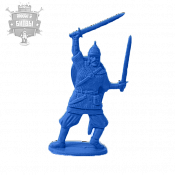 Солдатики из пластика Обоерукий мечник (синий), Воины и битвы - фото