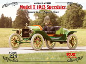 Сборная модель из пластика Model T 1913 «Спидстер», Американский спортивный автомобиль, 1:24, ICM - фото