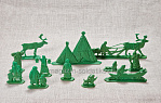 Биармия. Мирные жители (12 шт, зеленый, пластик), 54 мм, Воины и битвы - фото