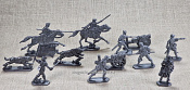 Солдатики из пластика Конкистадоры, Командиры и артиллерия, 54 мм (12 шт, пластик, антрацит) Воины и битвы - фото