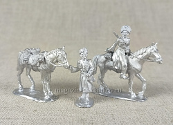 Сборные фигуры из металла Казаки в дозоре (2 фигурки), 28 мм, Figures from Leon