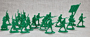 CN444_1 Белая гвардия. Пехота на марше. Расширенный набор. (20 шт, пластик зелёный) Воины и битвы - фото