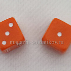 Набор из 2 кубиков D6, 10 мм. Оранжевый с белыми точками в блистере