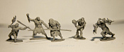 Солдатики из пластика Неандертальцы на охоте, набор из 5 фигур, Andrylona - фото
