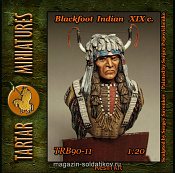 Сборная миниатюра из смолы Blackfoot Indian, XIX c. 1:20 Tartar Miniatures - фото