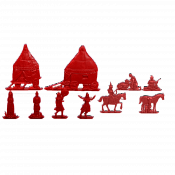 Солдатики из пластика Половецкий стан, Полный комплект (10 шт, красный цвет, в кор), Воины и битвы - фото