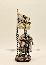 Миниатюра из олова Тевтонский рыцарь со знаменем, 54 мм, Студия Большой полк - фото