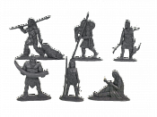 Материал - двухкомпонентный пластик Неандертальцы, выпуск №2, 54 мм (6 шт, серый цвет), Воины и битвы - фото